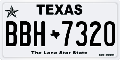 TX license plate BBH7320