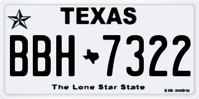 TX license plate BBH7322
