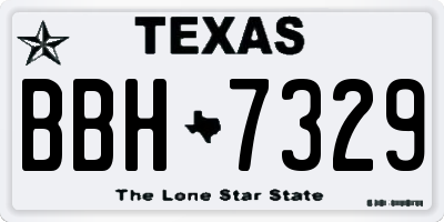 TX license plate BBH7329