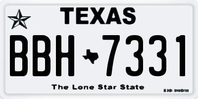 TX license plate BBH7331