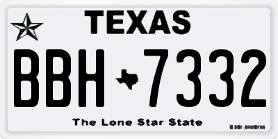 TX license plate BBH7332