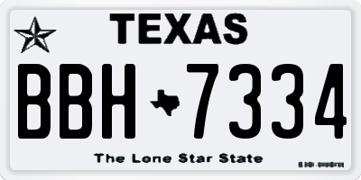 TX license plate BBH7334