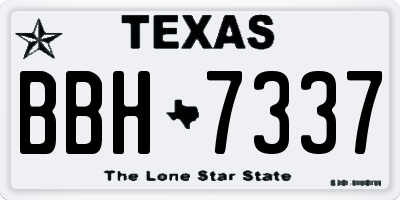 TX license plate BBH7337