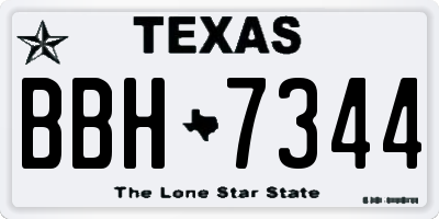 TX license plate BBH7344