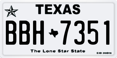 TX license plate BBH7351
