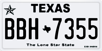 TX license plate BBH7355