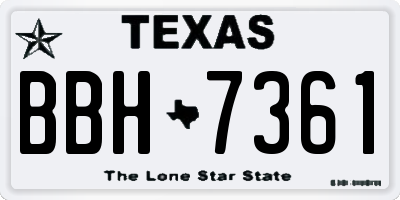 TX license plate BBH7361