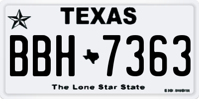 TX license plate BBH7363