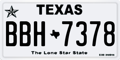 TX license plate BBH7378