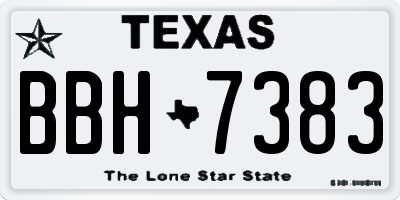 TX license plate BBH7383