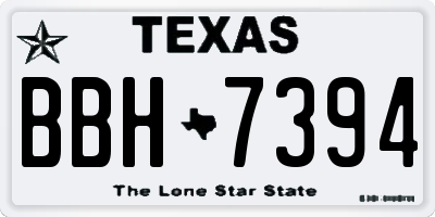 TX license plate BBH7394