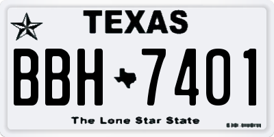 TX license plate BBH7401