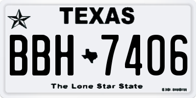 TX license plate BBH7406