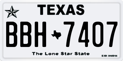 TX license plate BBH7407