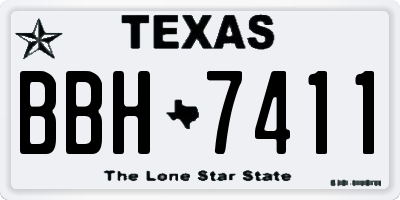 TX license plate BBH7411