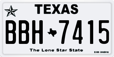TX license plate BBH7415