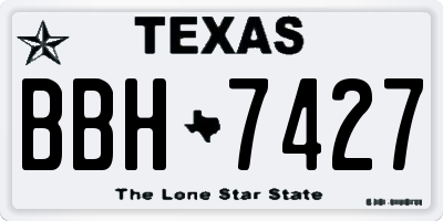 TX license plate BBH7427