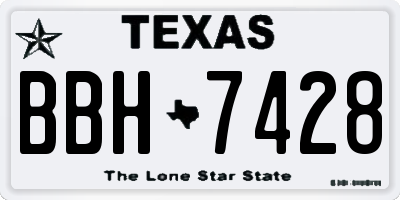 TX license plate BBH7428