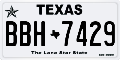 TX license plate BBH7429