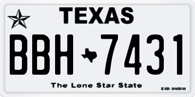 TX license plate BBH7431