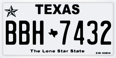 TX license plate BBH7432