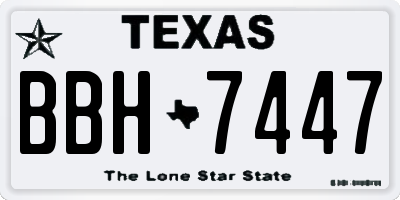 TX license plate BBH7447