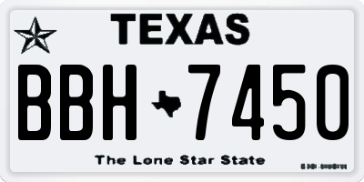 TX license plate BBH7450