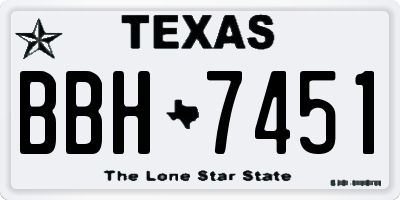 TX license plate BBH7451