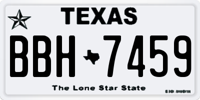 TX license plate BBH7459