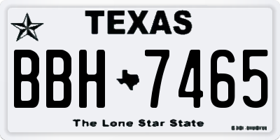 TX license plate BBH7465
