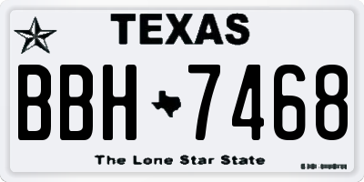 TX license plate BBH7468