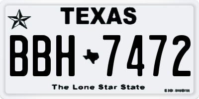 TX license plate BBH7472