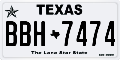 TX license plate BBH7474