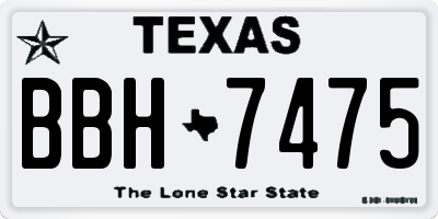 TX license plate BBH7475