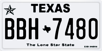 TX license plate BBH7480
