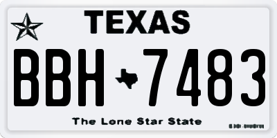 TX license plate BBH7483