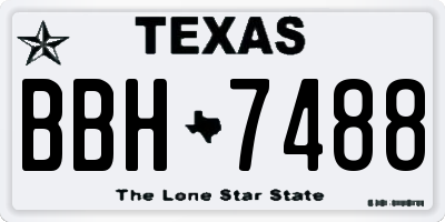 TX license plate BBH7488