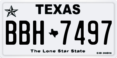 TX license plate BBH7497