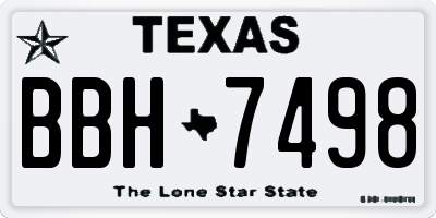 TX license plate BBH7498