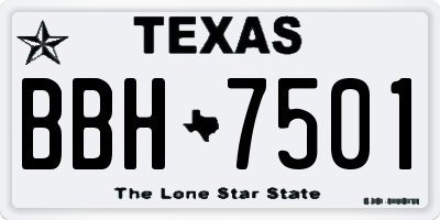 TX license plate BBH7501