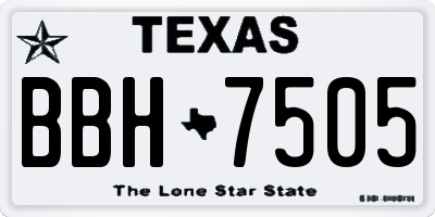 TX license plate BBH7505