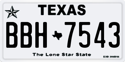 TX license plate BBH7543