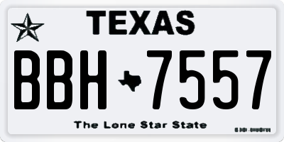 TX license plate BBH7557
