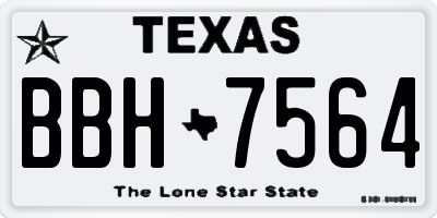 TX license plate BBH7564