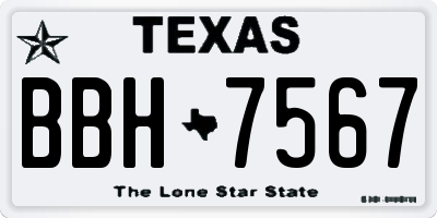 TX license plate BBH7567
