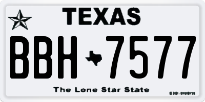 TX license plate BBH7577