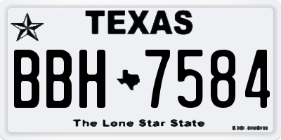 TX license plate BBH7584