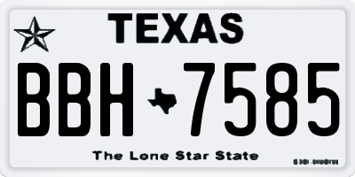 TX license plate BBH7585