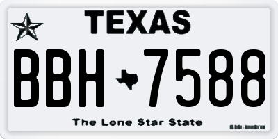 TX license plate BBH7588