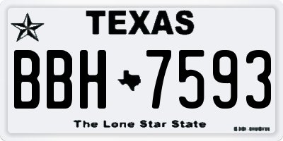 TX license plate BBH7593